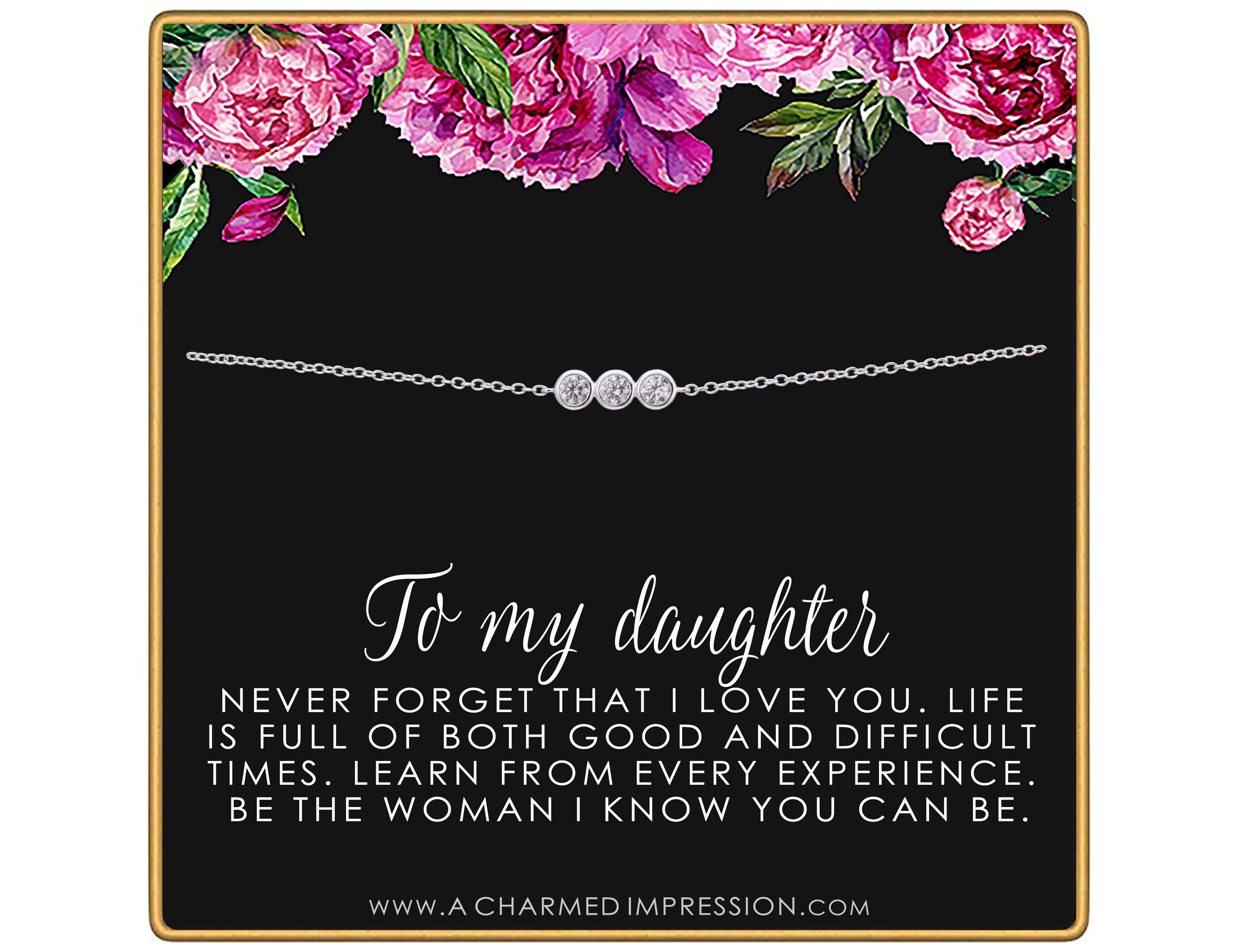 To My Daughter Crystal Necklace: Inspirational Gift from Mom & Dad