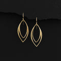 14k Gold Filled Marquise Earrings: Sleek Minimalist Dangle Earrings
