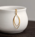 14k Gold Filled Marquise Pendant Necklace: Minimalist Handmade Jewelry