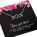 You Got This  Inspirational Jewelry  Mountain Charm  925 Sterling Silver  18 Inch Necklace  Motivational Gift for Women