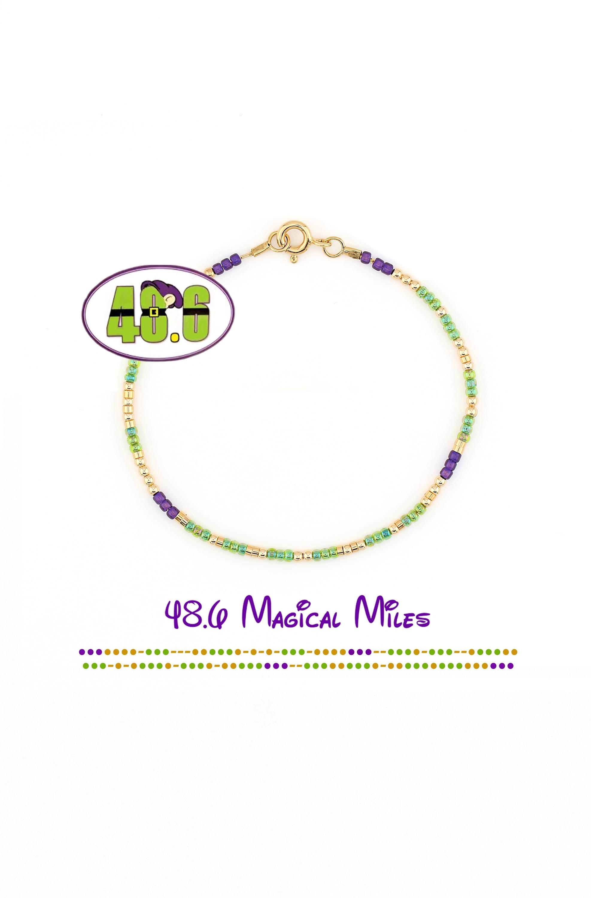 48.6 Dopey Challenge, 48.6 Magical Miles Morse Code Bracelet, Sterling Silver or 14kt Gold, Dainty Chain Bracelet, Run Like a Girl Gift