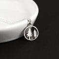 Sterling Silver Pine Tree Necklace: Woodland Pendant