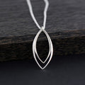 Sterling Silver Marquise Pendant Necklace: Modern Minimalist Jewelry
