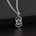 Two Cups Third Eye Chakra Charm Necklace  Healing Jewelry  Adjustable Length Chain