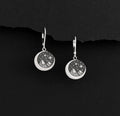 Sterling Silver Star Moon Mountain Earrings: Winter Night Leverbacks