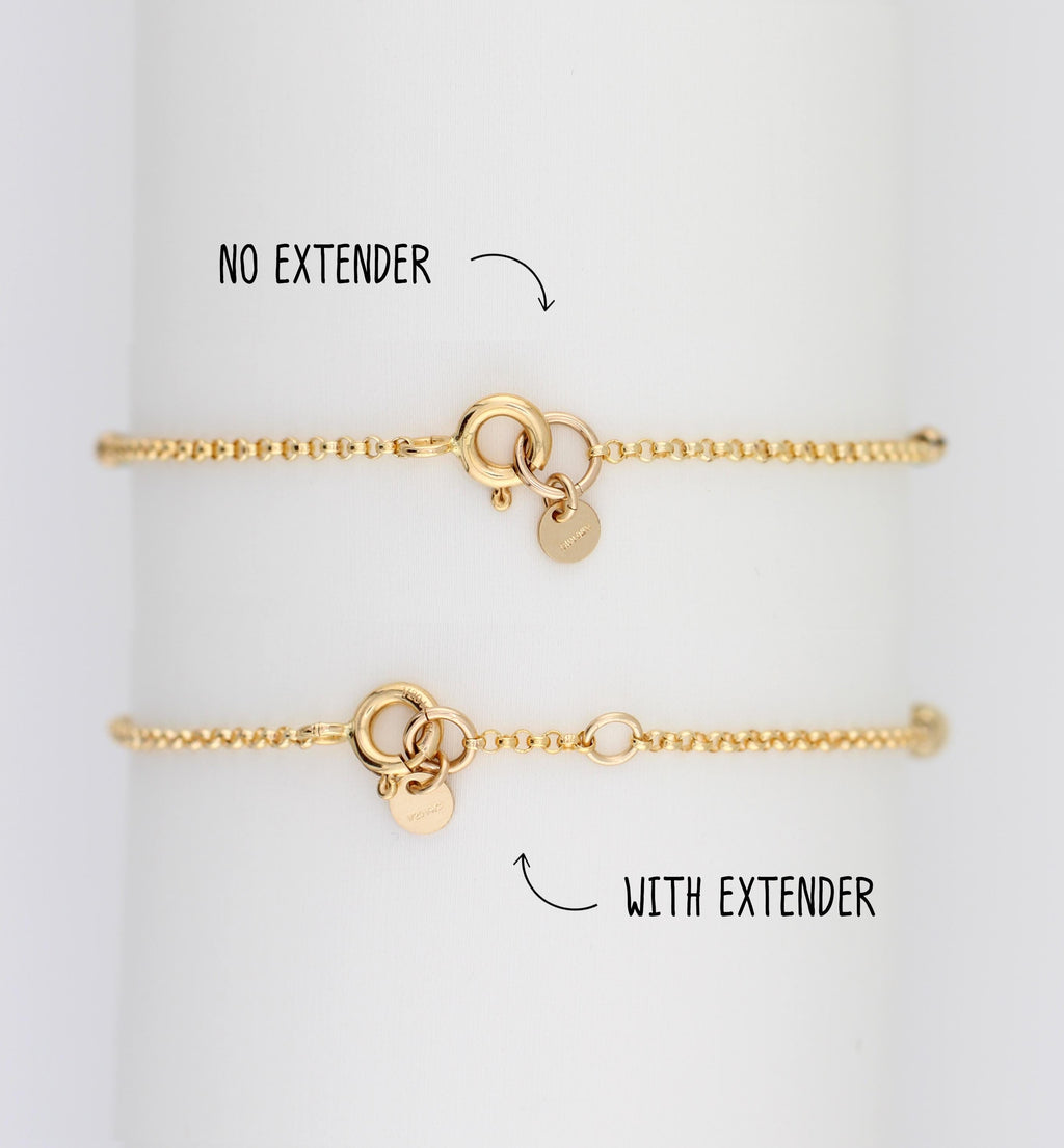 Bracelet Extender in Sterling Silver or 14k Gold Filled, Adjustable Length Chain, Add-On Upgrade