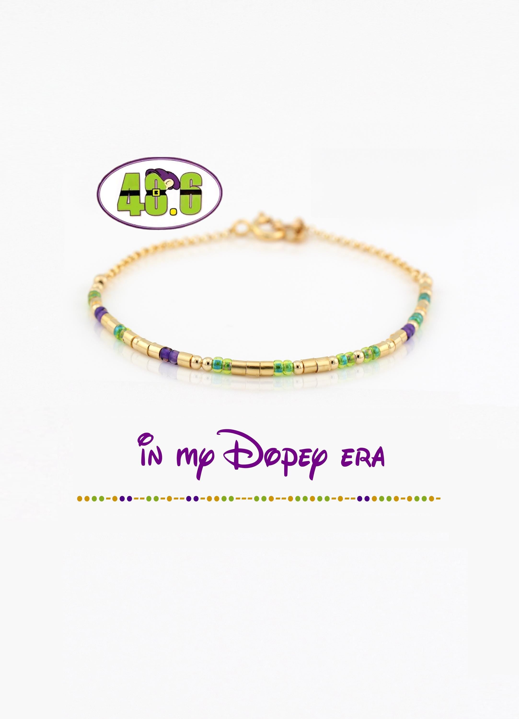 Dopey Marathon 2026, 48.6 Dopey Challenge Bracelet, Morse Code In My Dopey Era, 14kt Gold or Sterling Silver Dainty Chain Bracelet RunDisney