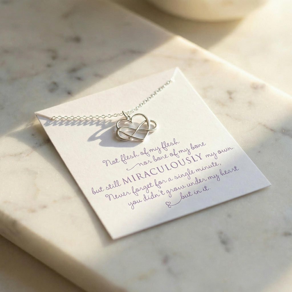 Infinity Heart Necklace - Unbiological Daughter Gift