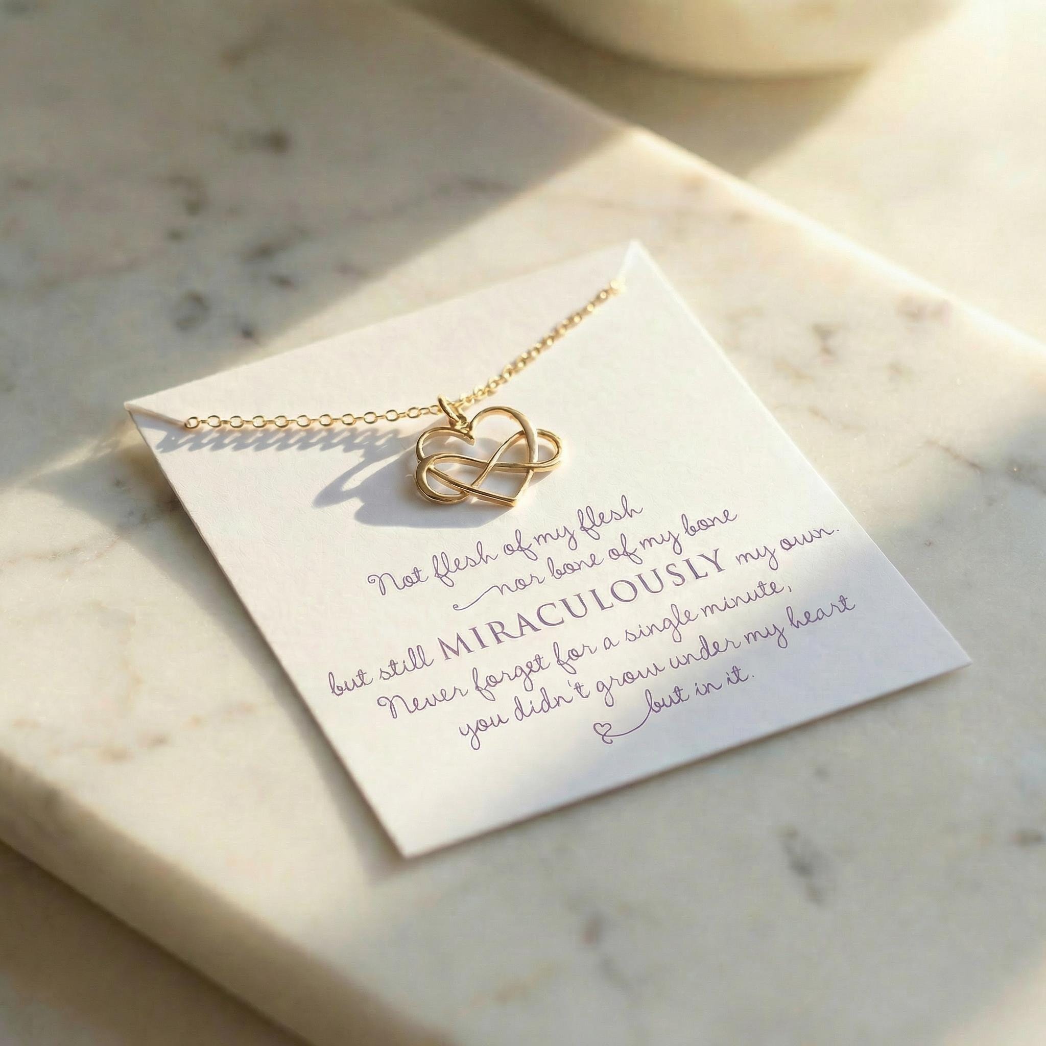 Infinity Heart Necklace - Unbiological Daughter Gift