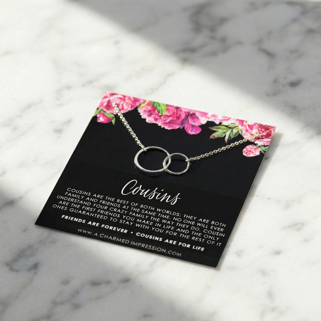 Cousin Gift: Sterling Silver Interlocking Circle Necklace