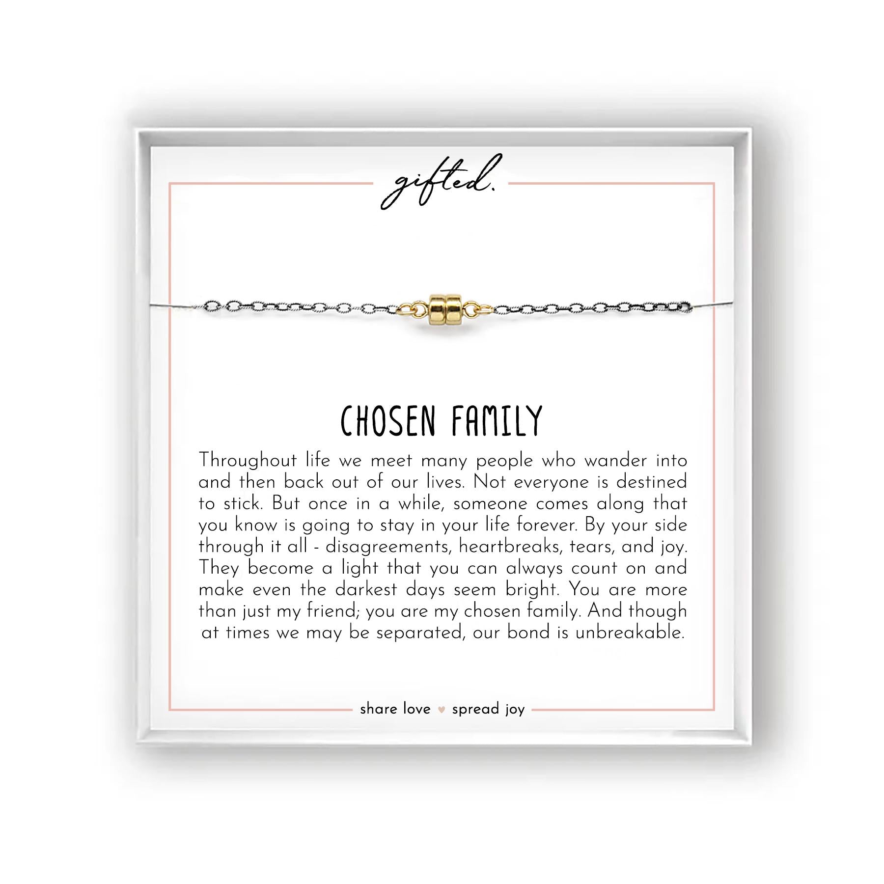 Chosen Family Gift, Minimalist Magnetic Necklace, Sterling Silver or 14k Gold, Chosen Sister, Soul Sister, Found Family