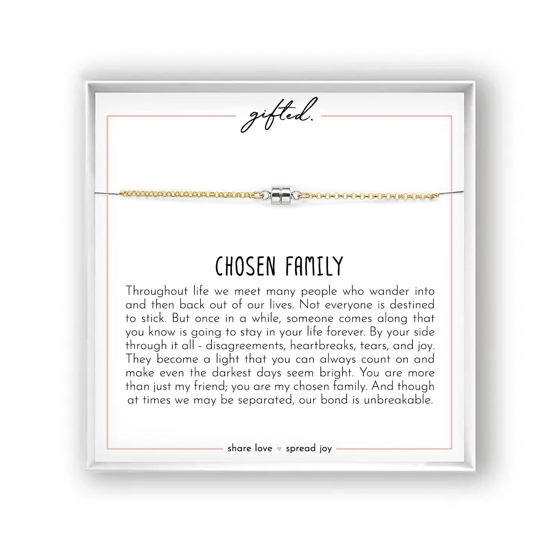 Chosen Family Gift, Minimalist Magnetic Necklace, Sterling Silver or 14k Gold, Chosen Sister, Soul Sister, Found Family