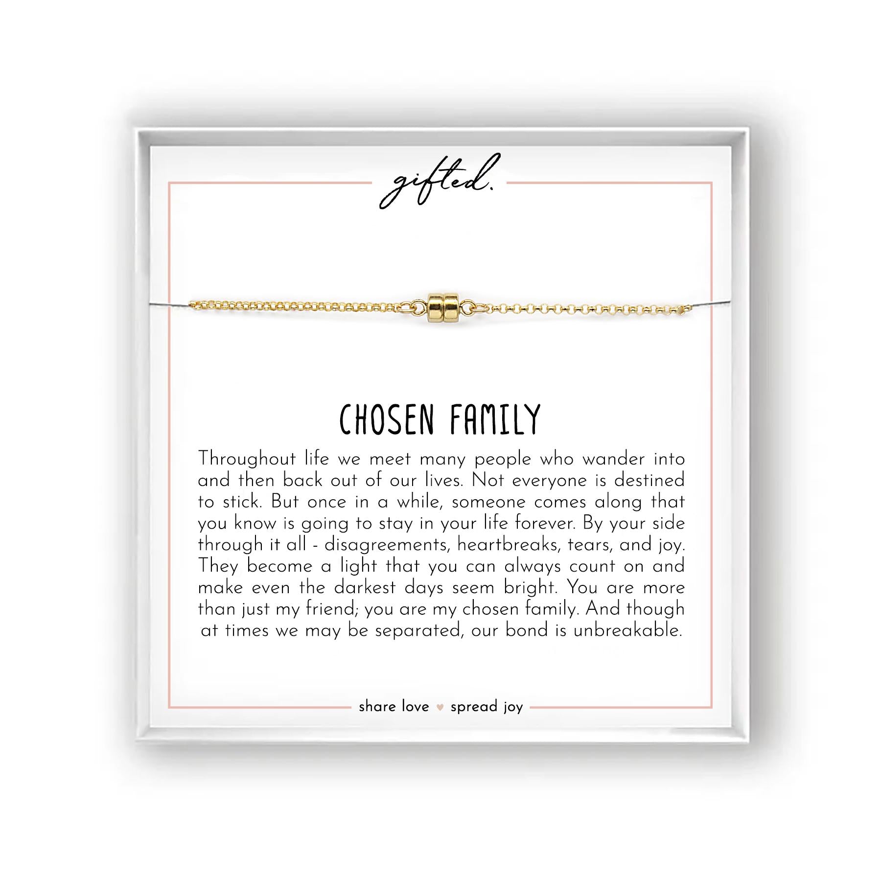 Chosen Family Gift, Minimalist Magnetic Necklace, Sterling Silver or 14k Gold, Chosen Sister, Soul Sister, Found Family
