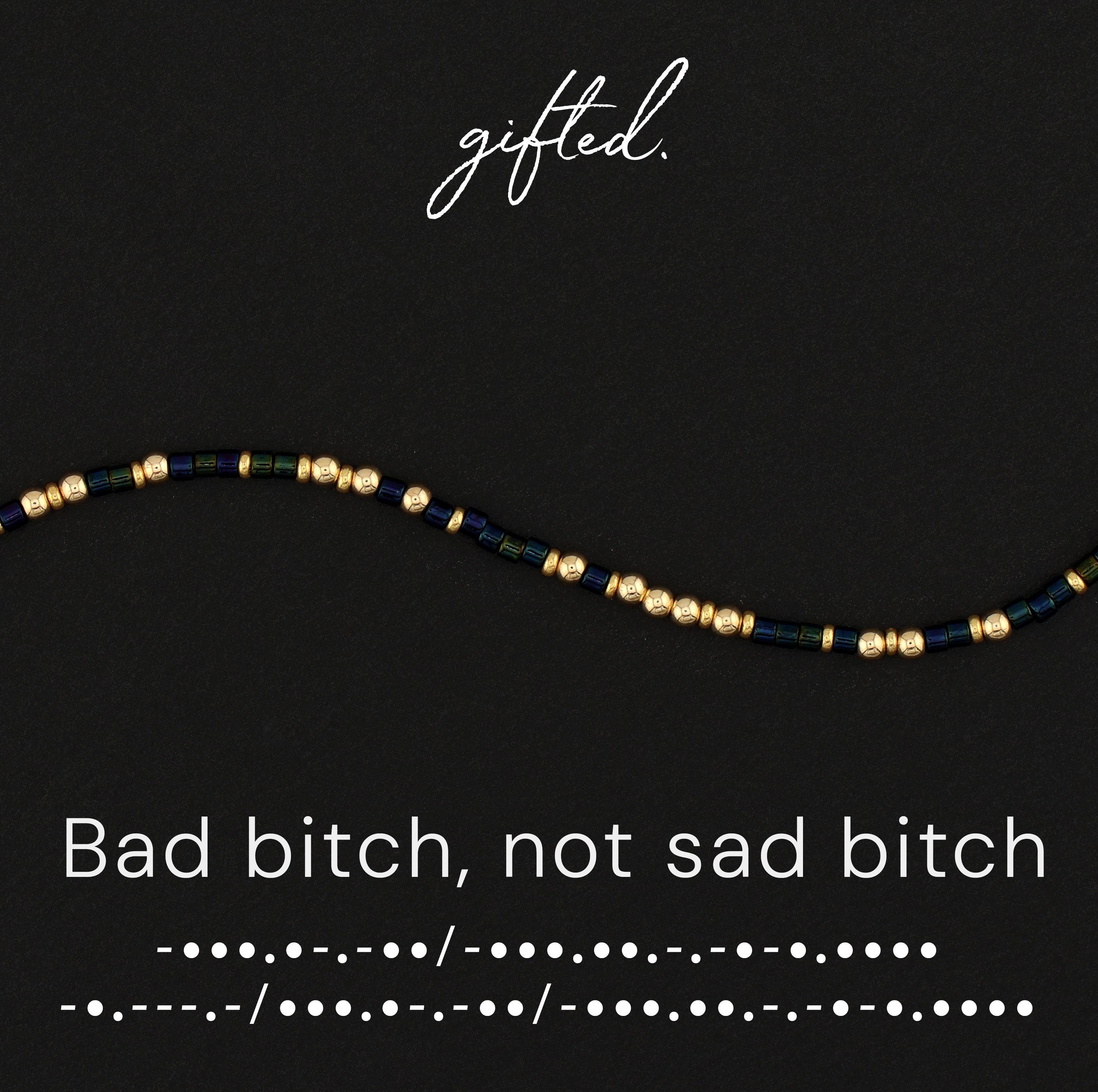 Custom Morse Code Bracelet, Bad Bitch Not Sad Bitch | Breakup & Empowerment Gift | Hidden Message Jewelry