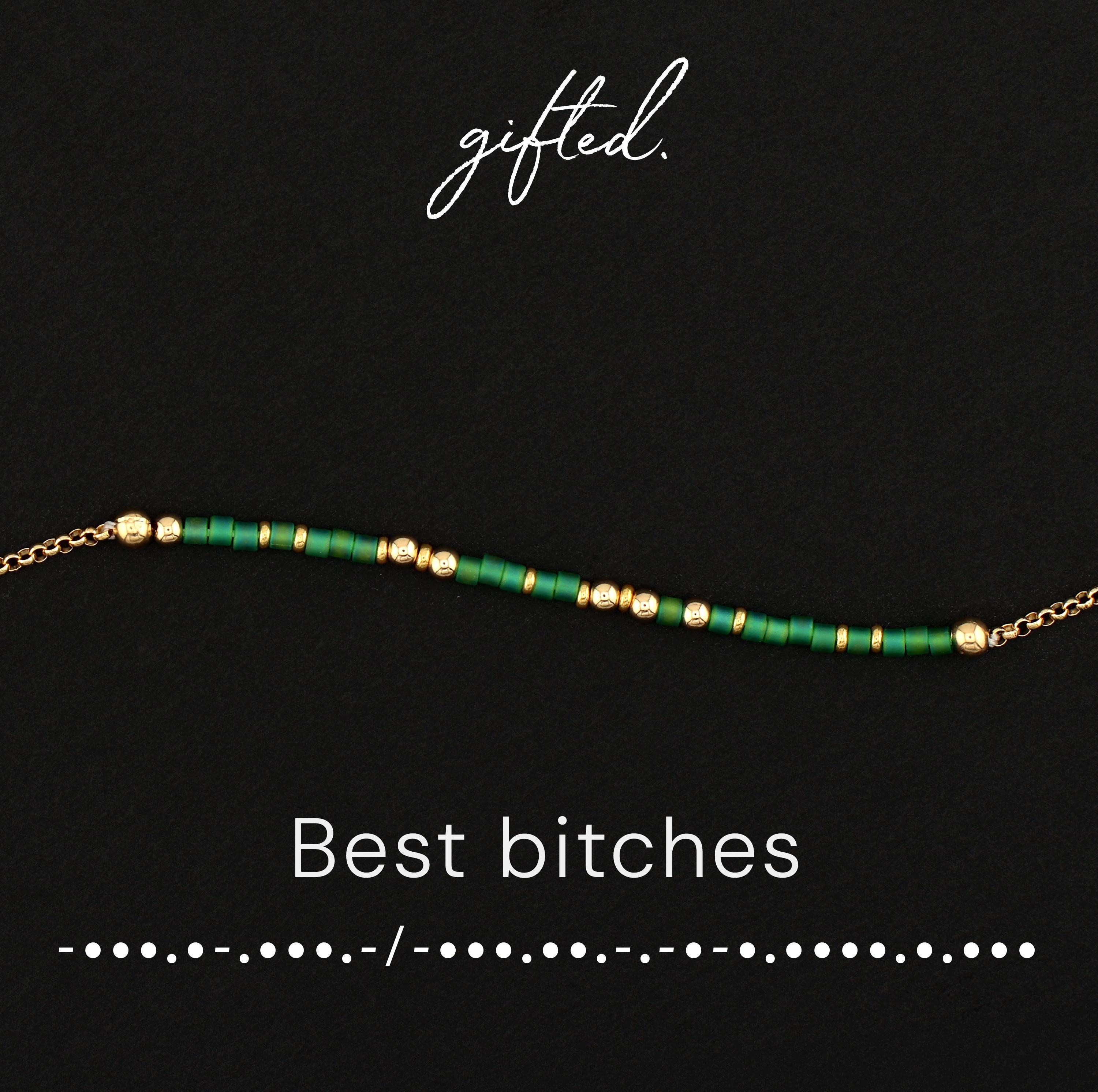 Custom Morse Code Necklace, Best Bitches | Funny Friend & Ride or Die Gift | Hidden Message Jewelry