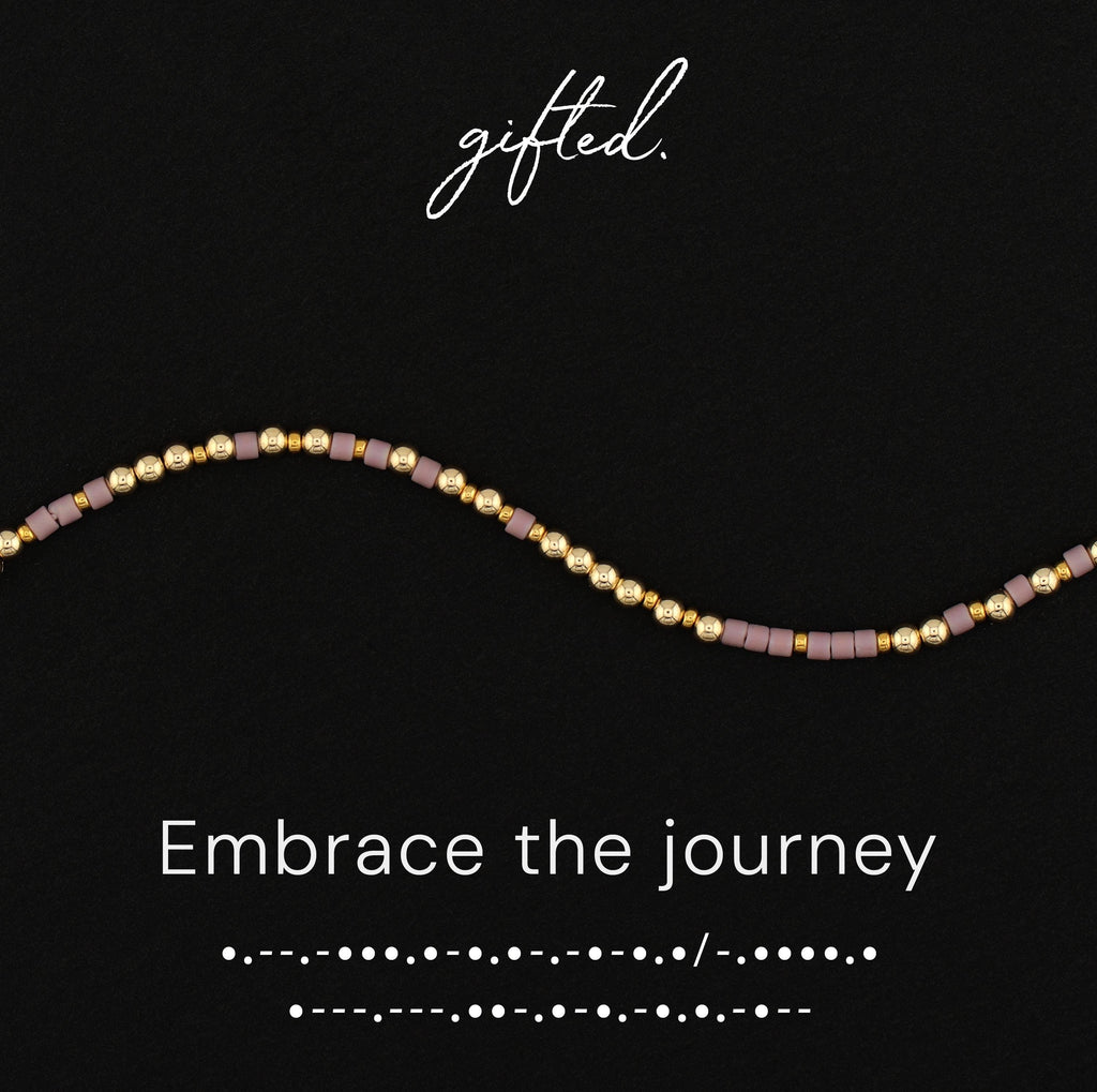 Custom Morse Code Bracelet, Embrace the Journey | Graduation & Retirement Gift | Hidden Message Jewelry