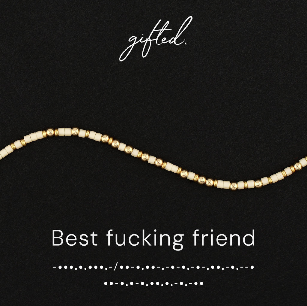 Custom Morse Code Bracelet, Best Fucking Friend | Best Friend & Bachelorette Gift | Hidden Message Jewelry