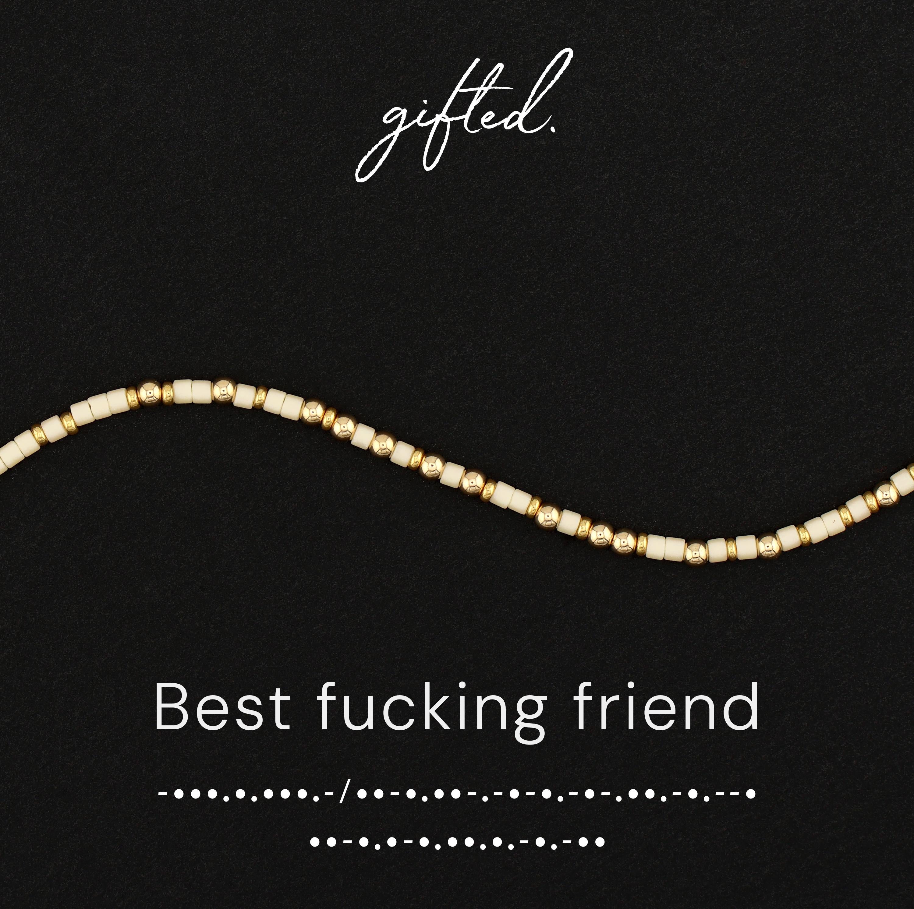 Custom Morse Code Bracelet, Best Fucking Friend | Best Friend & Bachelorette Gift | Hidden Message Jewelry