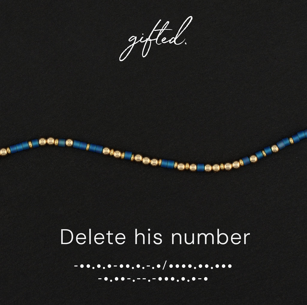 SEO - Custom Morse Code Bracelet, Delete His Number | Breakup & Empowerment Gift | Hidden Message Jewelry