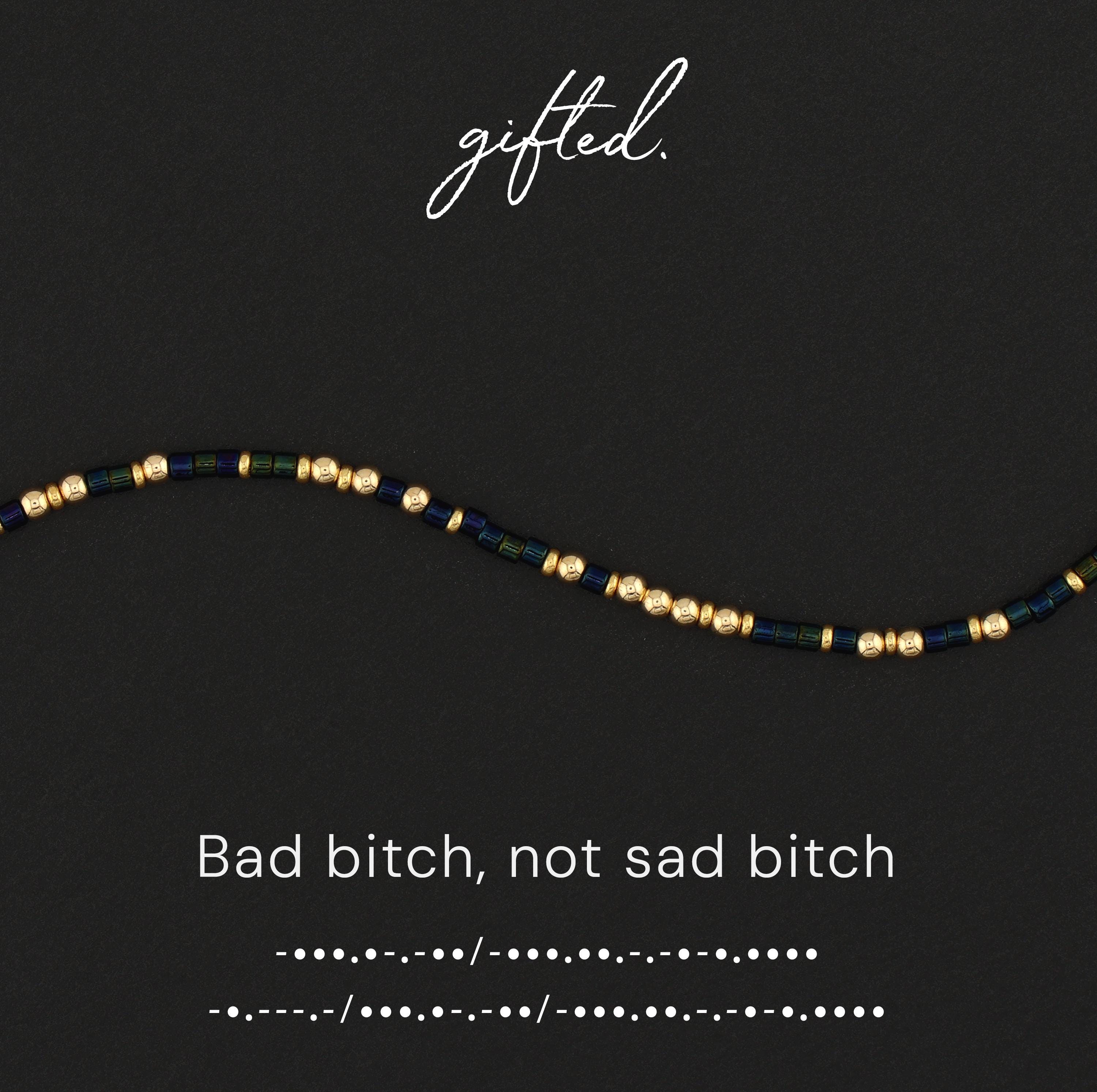 Custom Morse Code Bracelet, Bad Bitch Not Sad Bitch | Breakup & Empowerment Gift | Hidden Message Jewelry