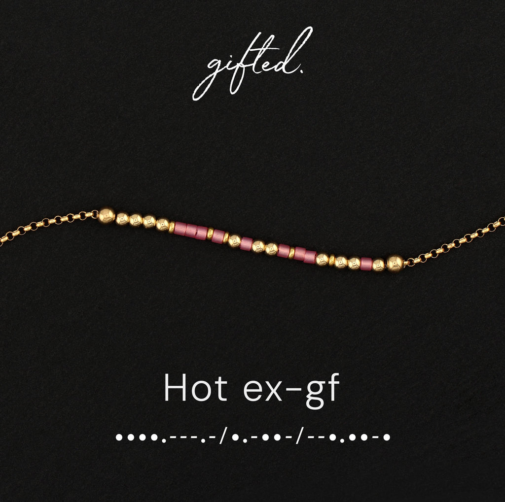 Custom Morse Code Bracelet, Hot Ex-Girlfriend | Breakup & Empowerment Gift | Hidden Message Jewelry