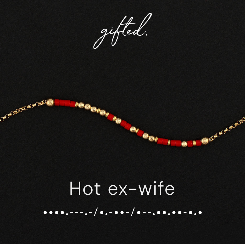 Custom Morse Code Bracelet, Hot Ex-Wife | Divorce & Empowerment Gift | Hidden Message Jewelry