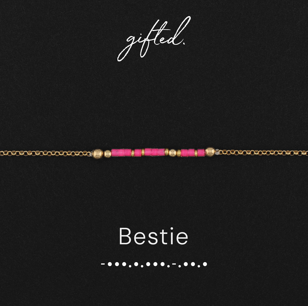 SEO - Custom Morse Code Bracelet, Bestie Gift | Best Friend & Work Bestie | Hidden Message Jewelry