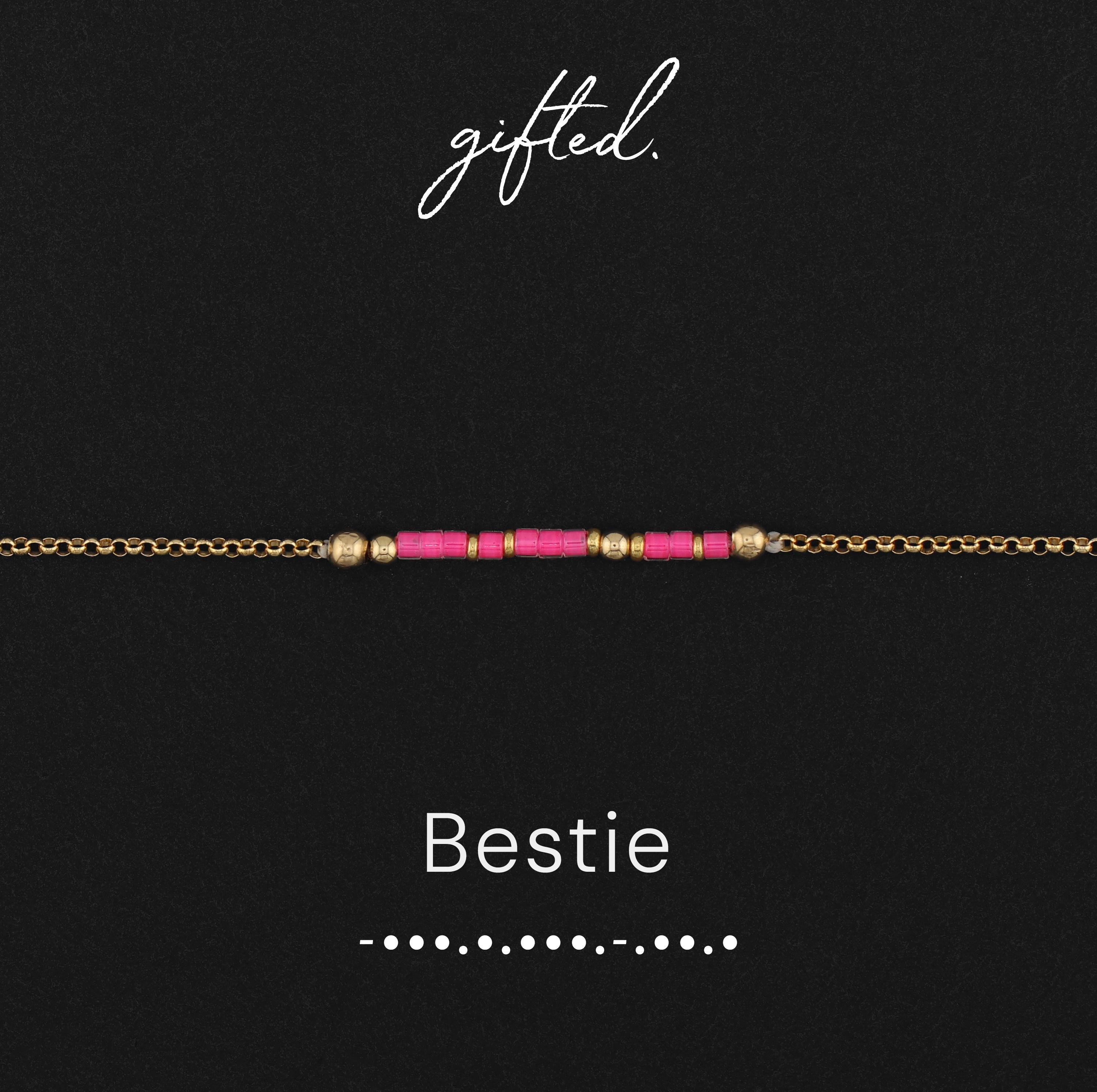 SEO - Custom Morse Code Bracelet, Bestie Gift | Best Friend & Work Bestie | Hidden Message Jewelry