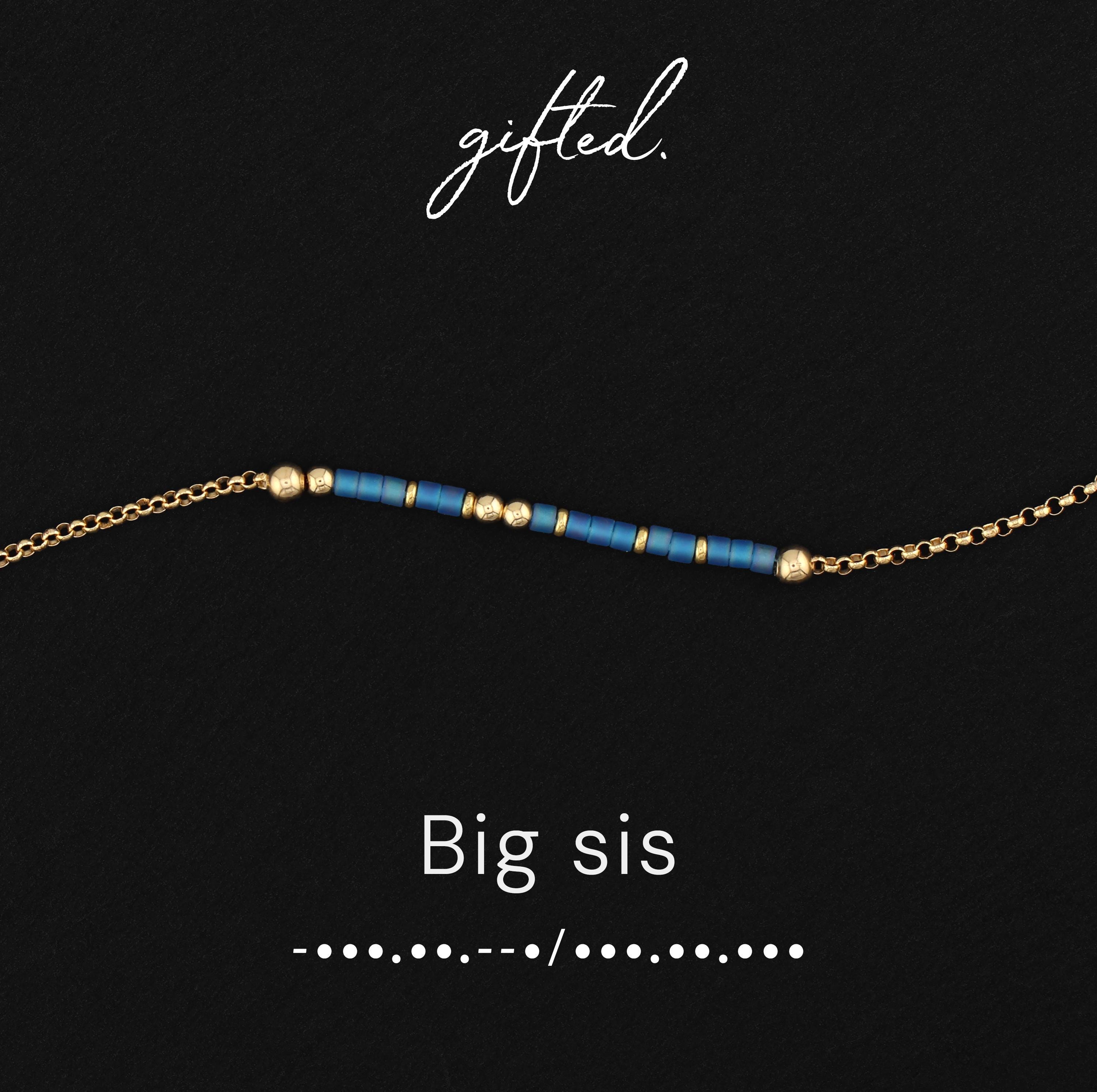 Custom Morse Code Bracelet, Big Sis Gift | Sorority Big & Little Sister | Hidden Message Jewelry