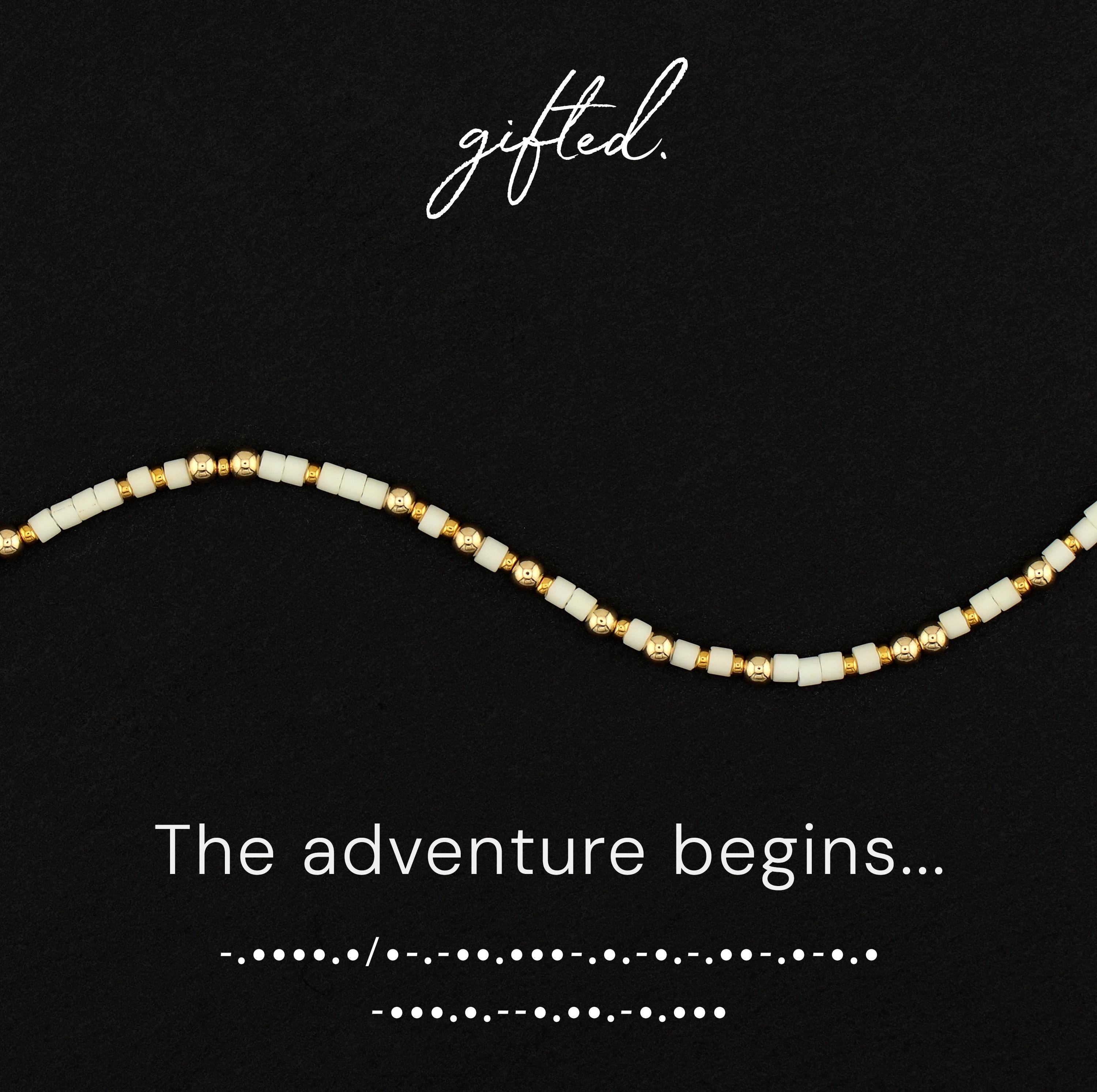 Custom Morse Code Bracelet, The Adventure Begins | Graduation & Retirement Gift | New Beginnings | Hidden Message Jewelry