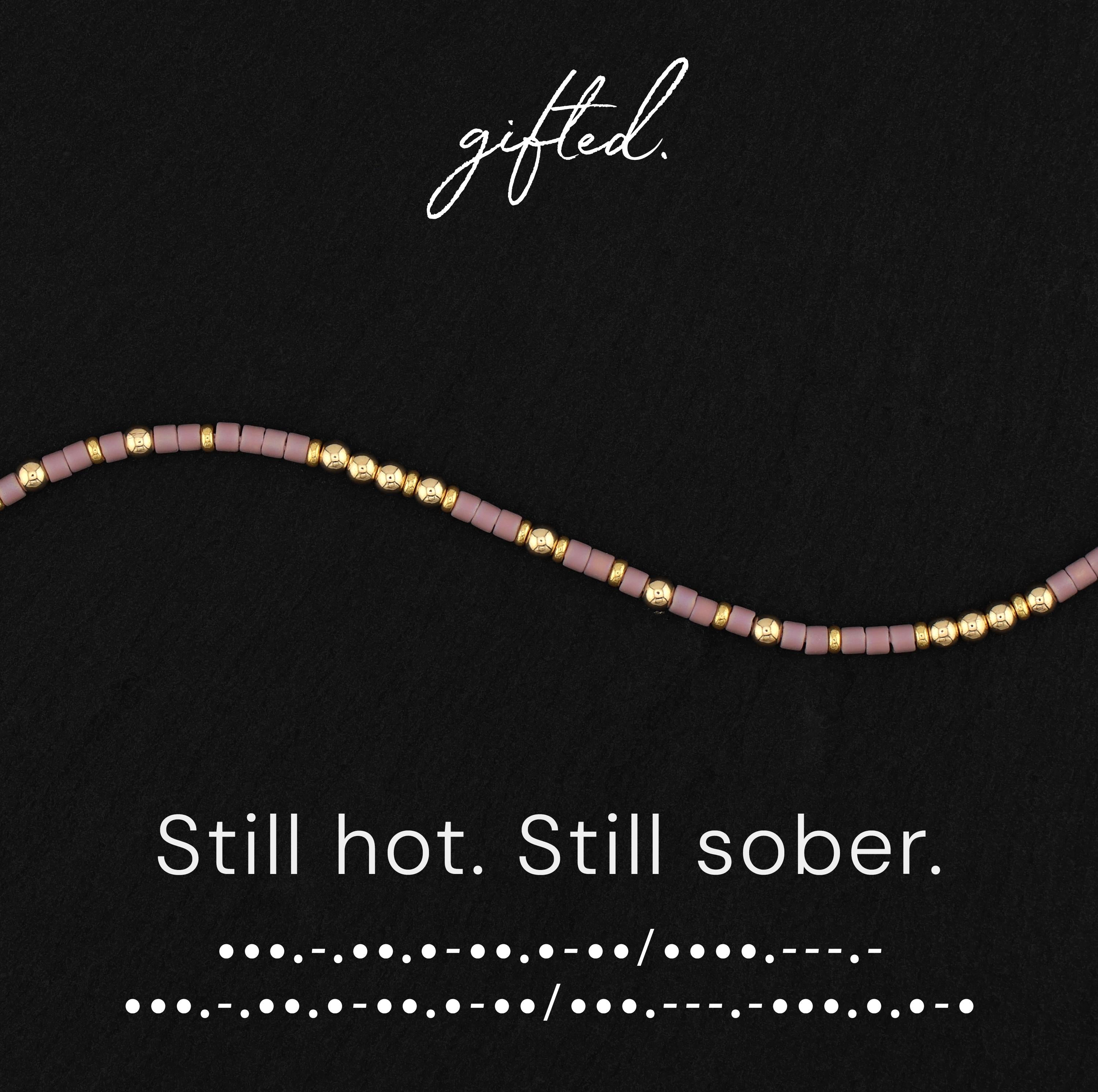 Custom Morse Code Bracelet, Still Hot Still Sober | Sobriety Recovery Gift | Hidden Message Jewelry