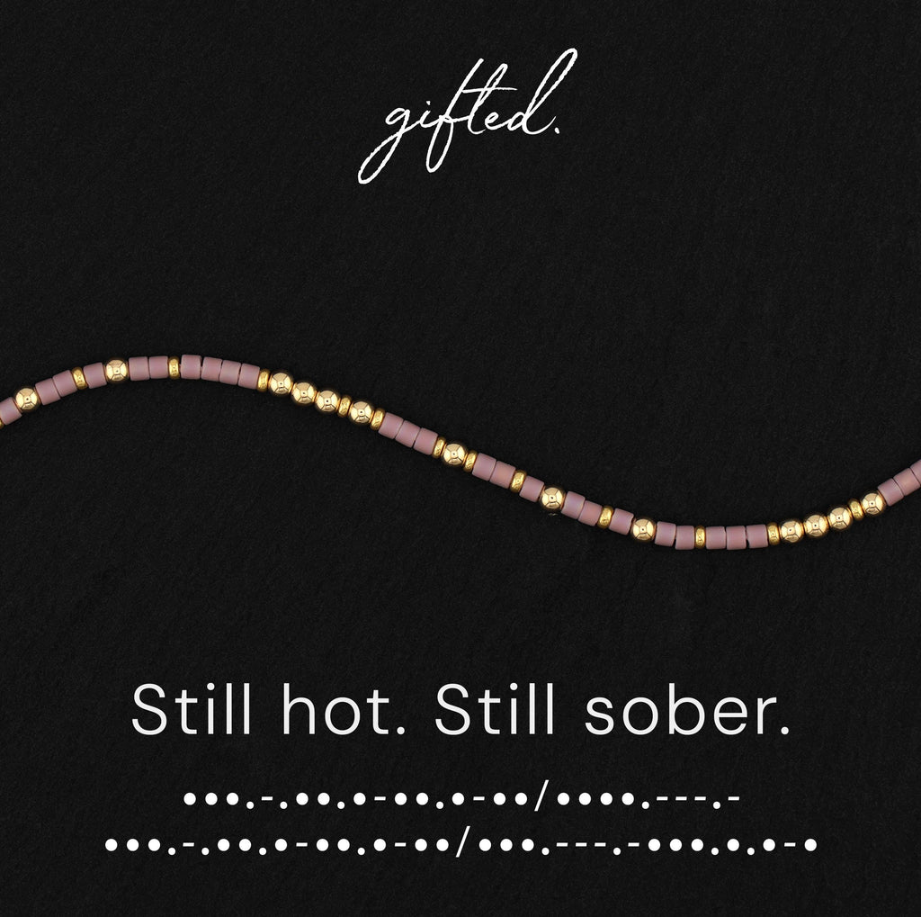Custom Morse Code Bracelet, Still Hot Still Sober | Sobriety Recovery Gift | Hidden Message Jewelry