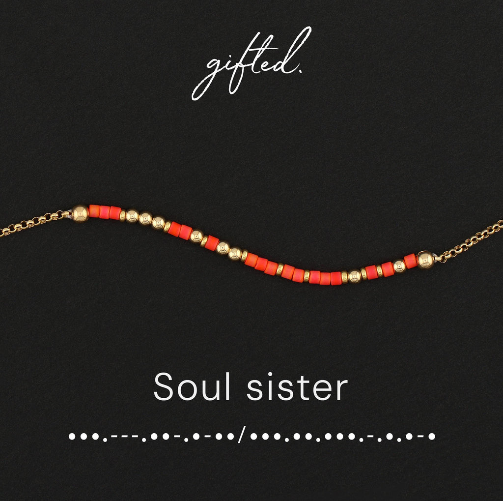 Custom Morse Code Bracelet, Soul Sisters Gift | Found Family & Forever Friends | Hidden Message Jewelry