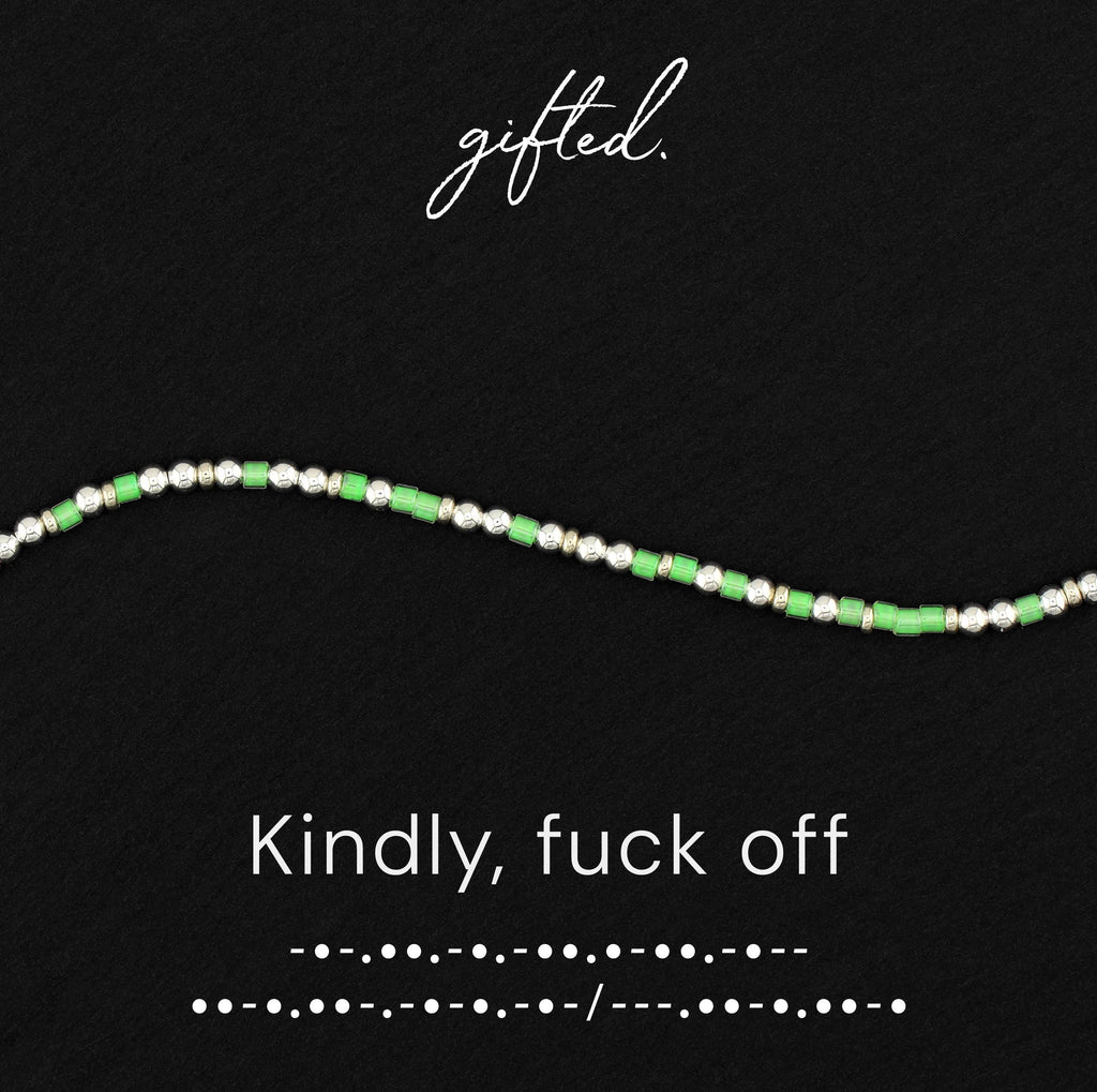 SEO - Custom Morse Code Bracelet, Kindly Fuck Off | Funny Self Care Gift | Hidden Message Jewelry
