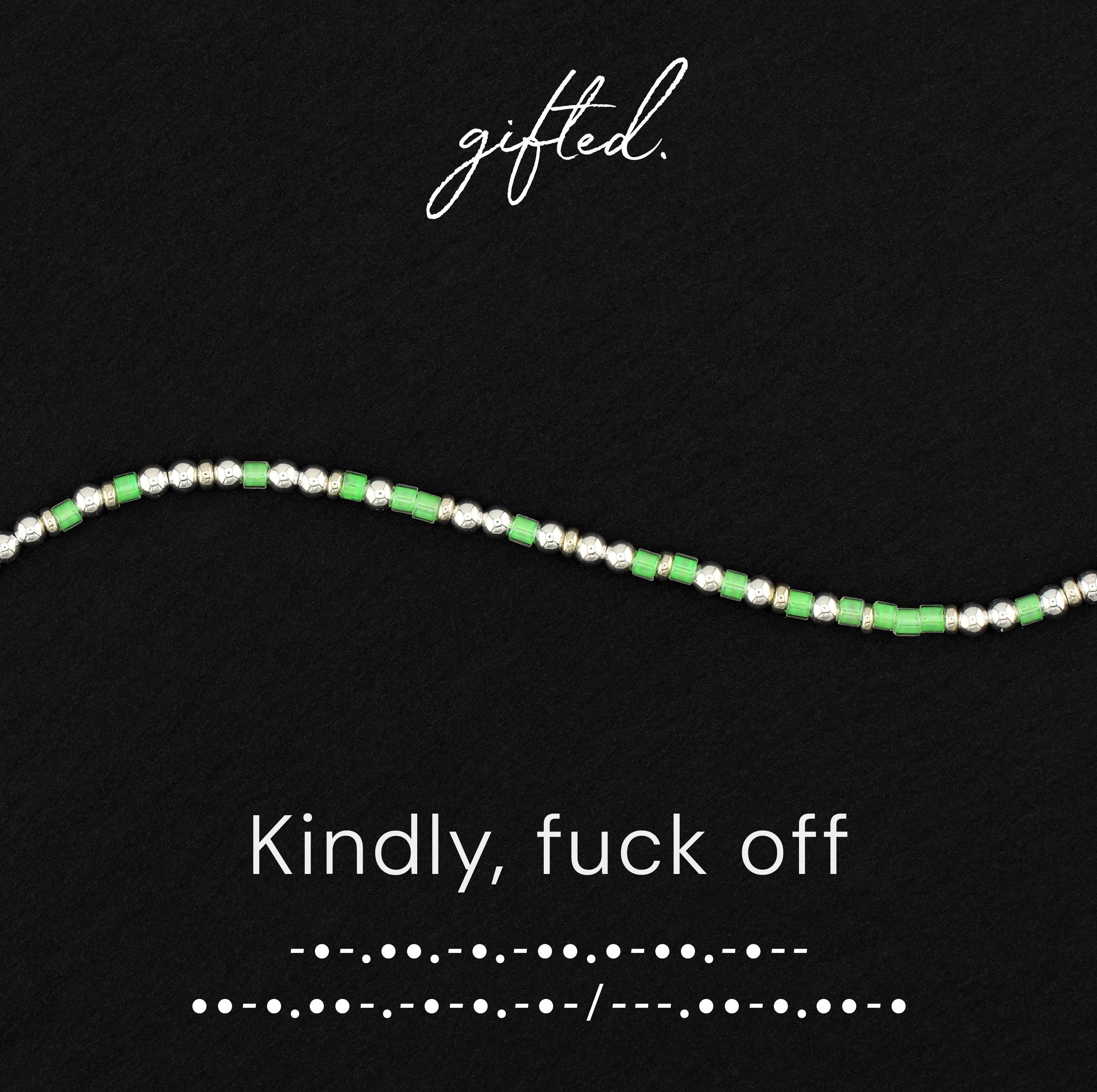 SEO - Custom Morse Code Bracelet, Kindly Fuck Off | Funny Self Care Gift | Hidden Message Jewelry