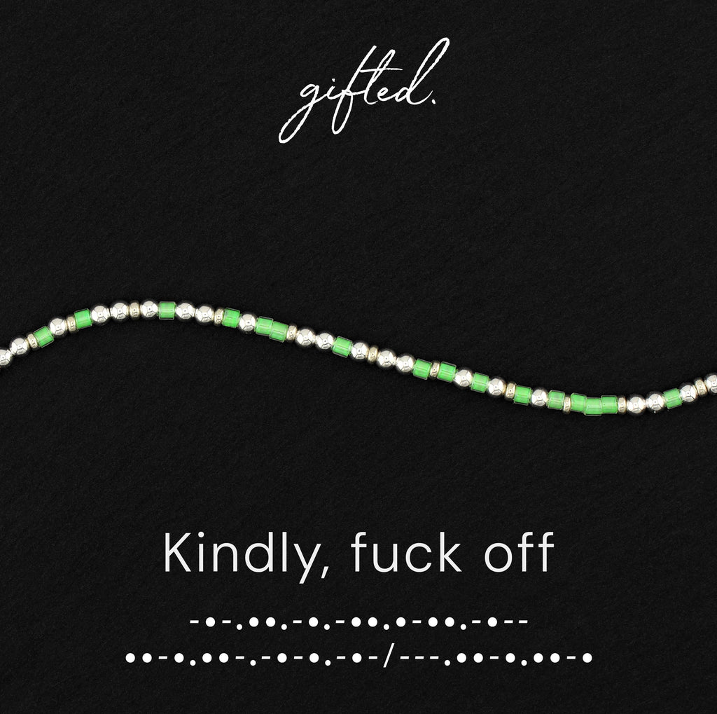 Custom Morse Code Bracelet, Kindly Fuck Off | Funny Self Care Gift | Hidden Message Jewelry