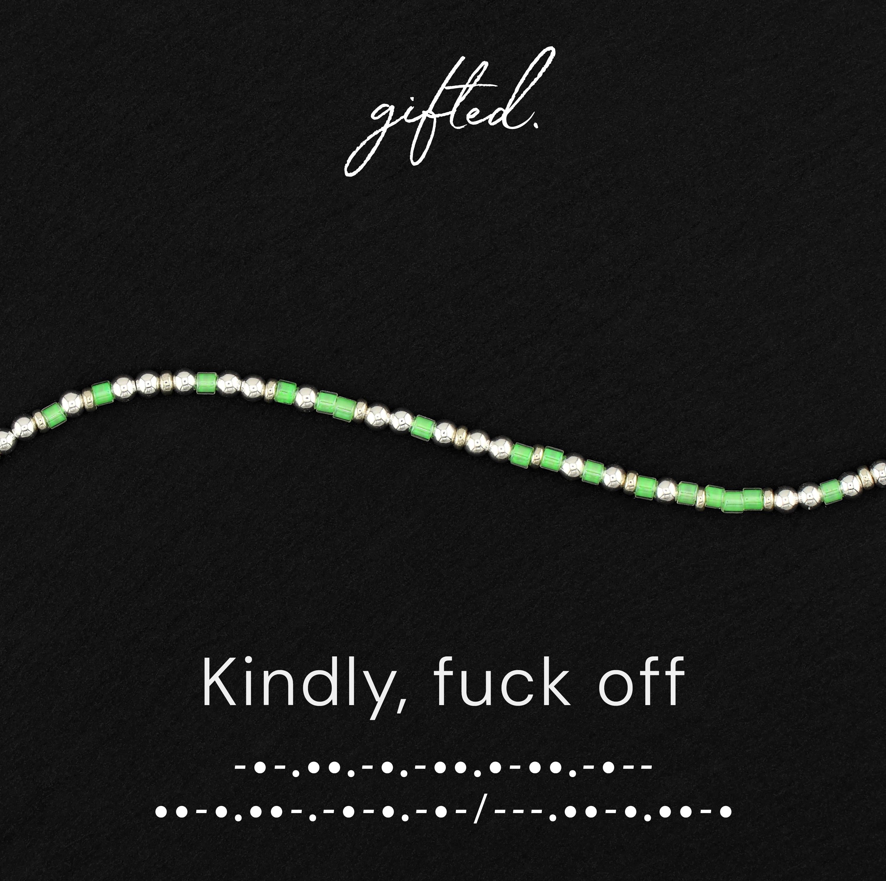 Custom Morse Code Bracelet, Kindly Fuck Off | Funny Self Care Gift | Hidden Message Jewelry