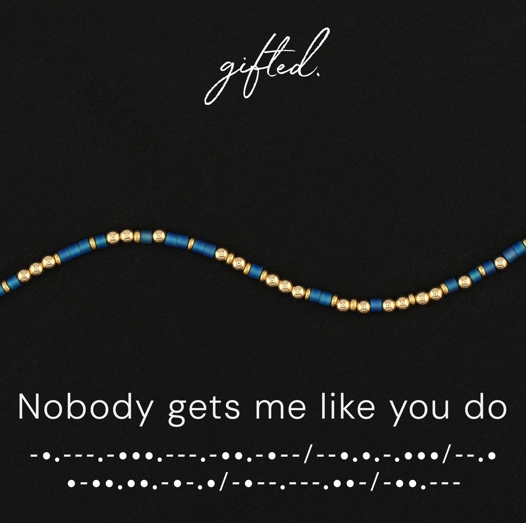 SEO - Custom Morse Code Bracelet, Nobody Gets Me Like You | Gift for Wife or Girlfriend | Hidden Message Jewelry