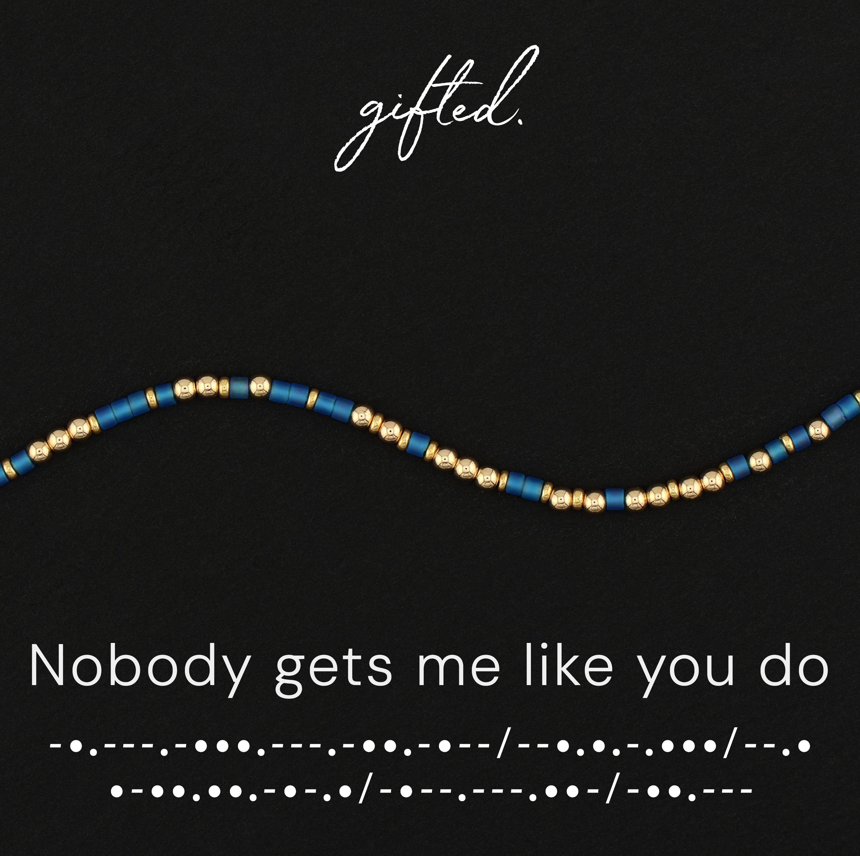 SEO - Custom Morse Code Bracelet, Nobody Gets Me Like You | Gift for Wife or Girlfriend | Hidden Message Jewelry