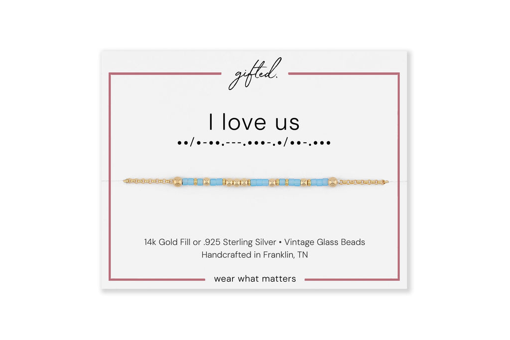 SEO - Custom Morse Code Bracelet, I Love Us | BFF Couples & Anniversary Gift | Hidden Message Jewelry