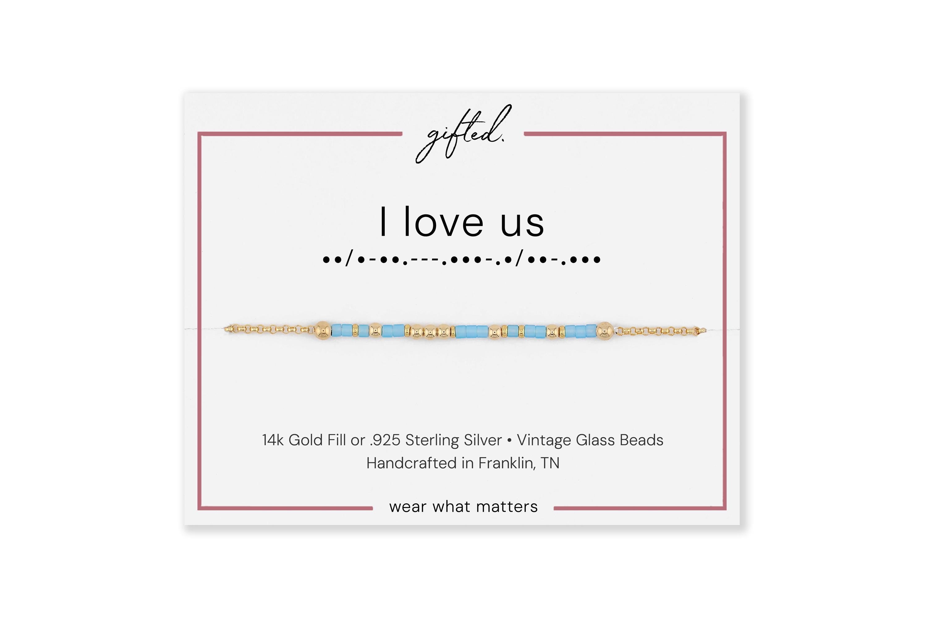 Custom Morse Code Bracelet, I Love Us | BFF Couples & Anniversary Gift | Hidden Message Jewelry