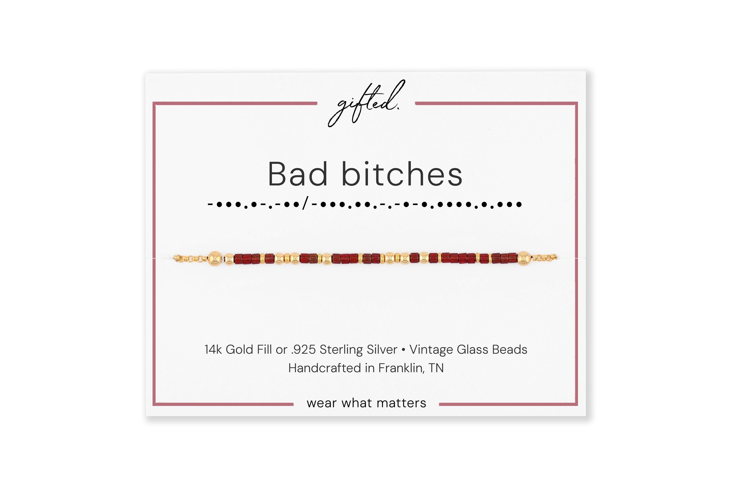 Custom Morse Code Bracelet, Bad Bitches Gift | Best Friends & Bachelorette Party | Hidden Message Friendship Jewelry
