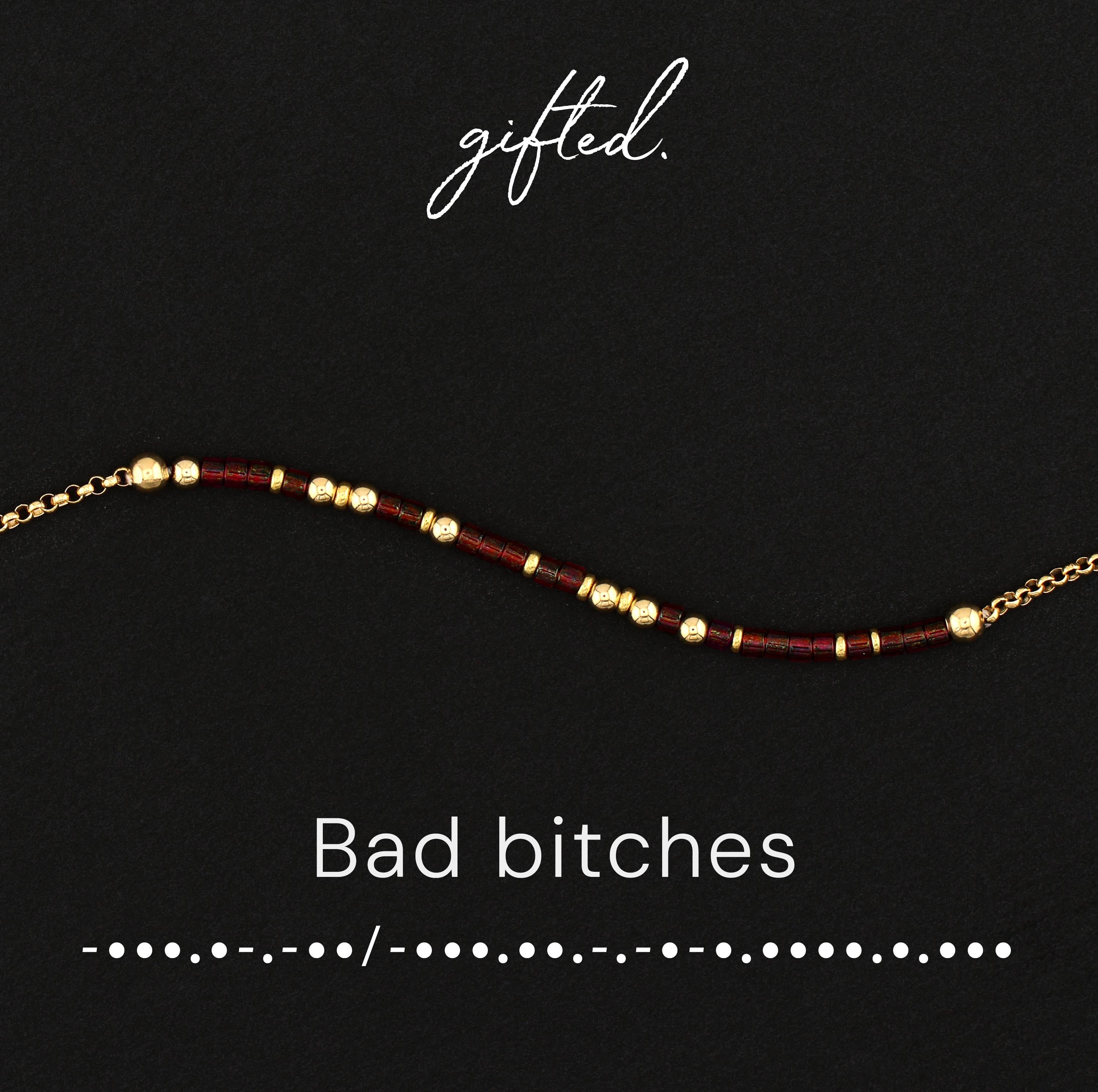Custom Morse Code Necklace, Bad Bitches Gift | Best Friends & Bachelorette Party | Hidden Message Friendship Jewelry