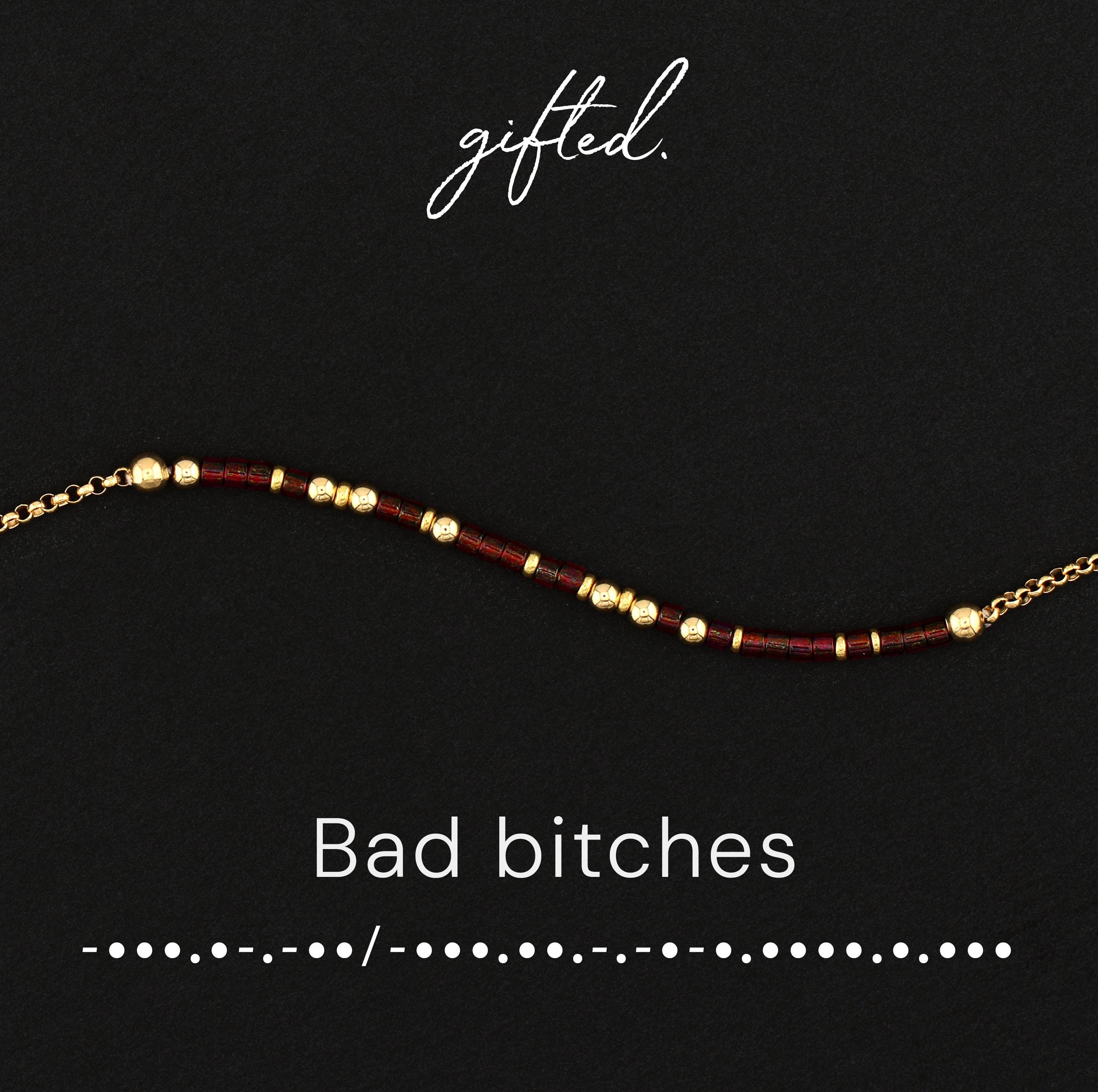 Custom Morse Code Bracelet, Bad Bitches Gift | Best Friends & Bachelorette Party | Hidden Message Friendship Jewelry