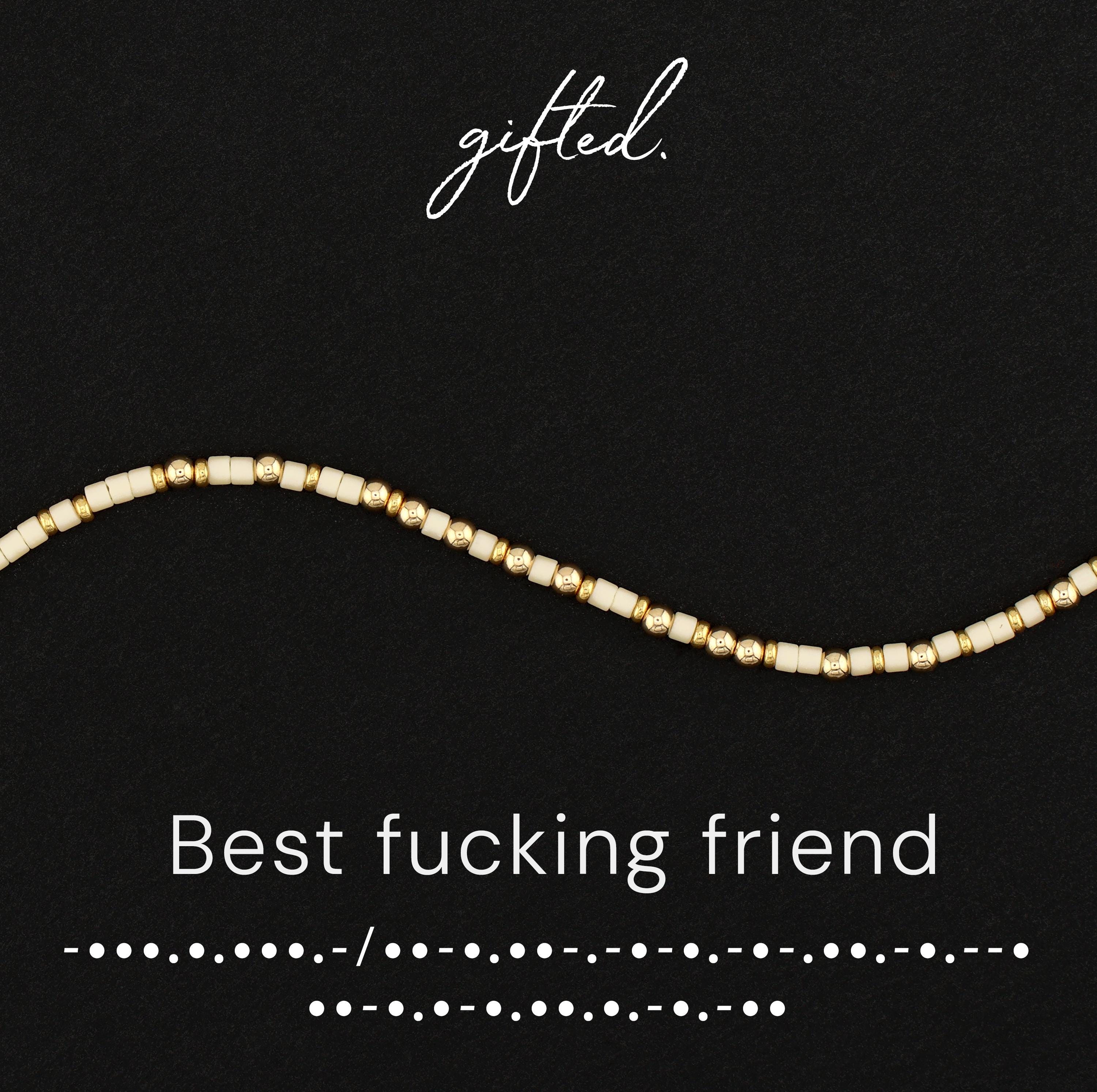 SEO - Custom Morse Code Bracelet, Best Fucking Friend | Best Friend & Bachelorette Gift | Hidden Message Jewelry