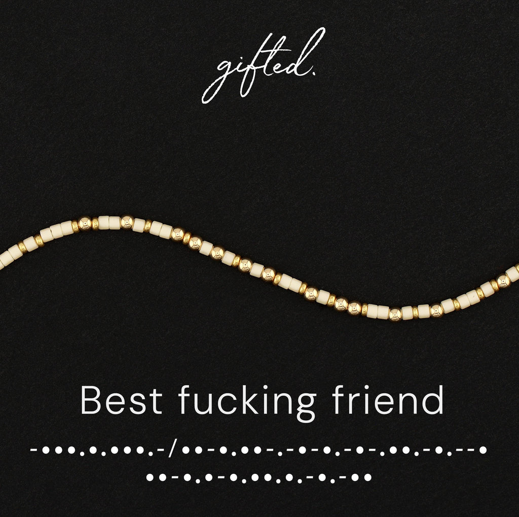 Custom Morse Code Bracelet, Best Fucking Friend | Best Friend & Bachelorette Gift | Hidden Message Jewelry