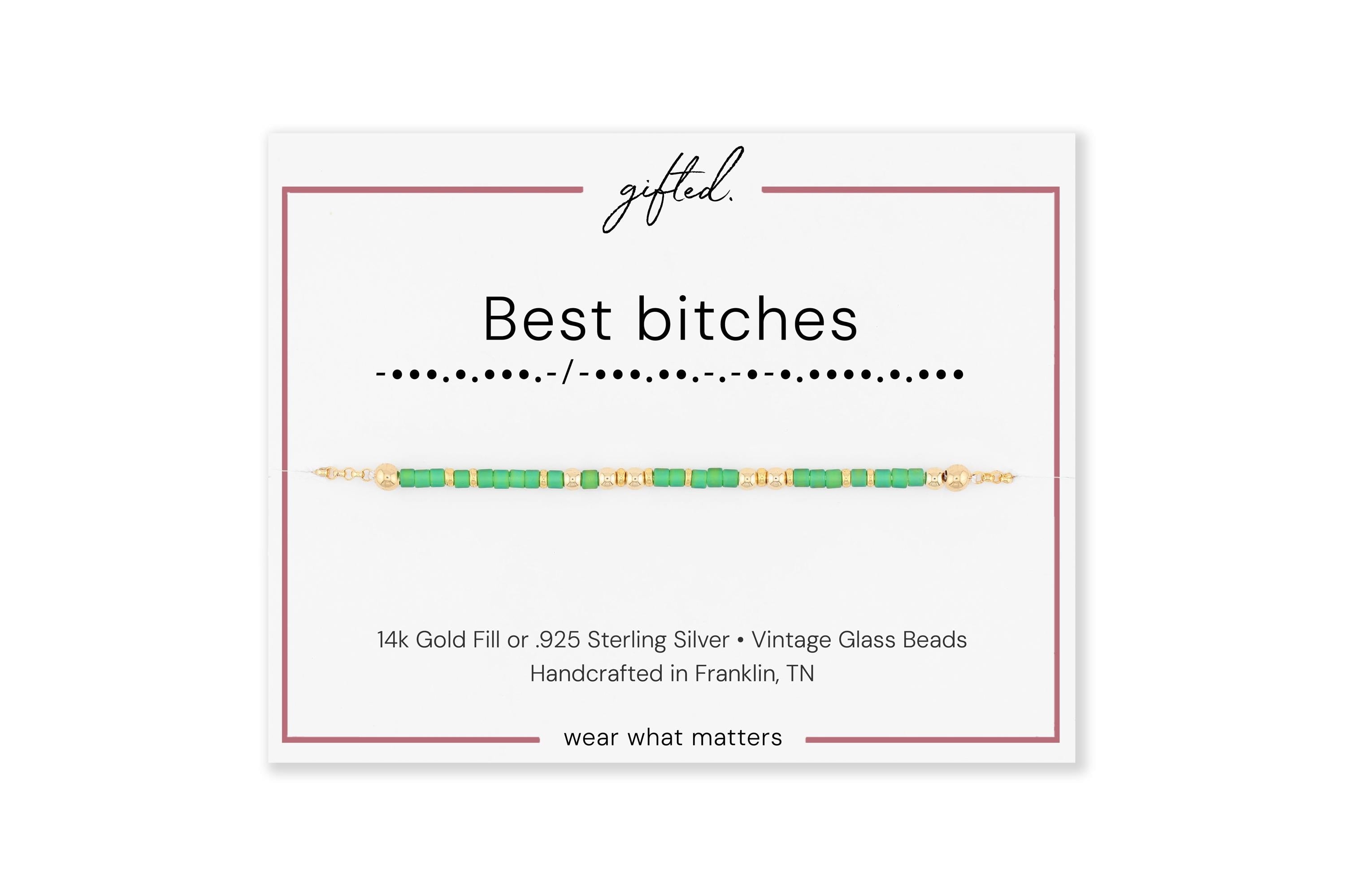 Custom Morse Code Necklace, Best Bitches | Funny Friend & Ride or Die Gift | Hidden Message Jewelry