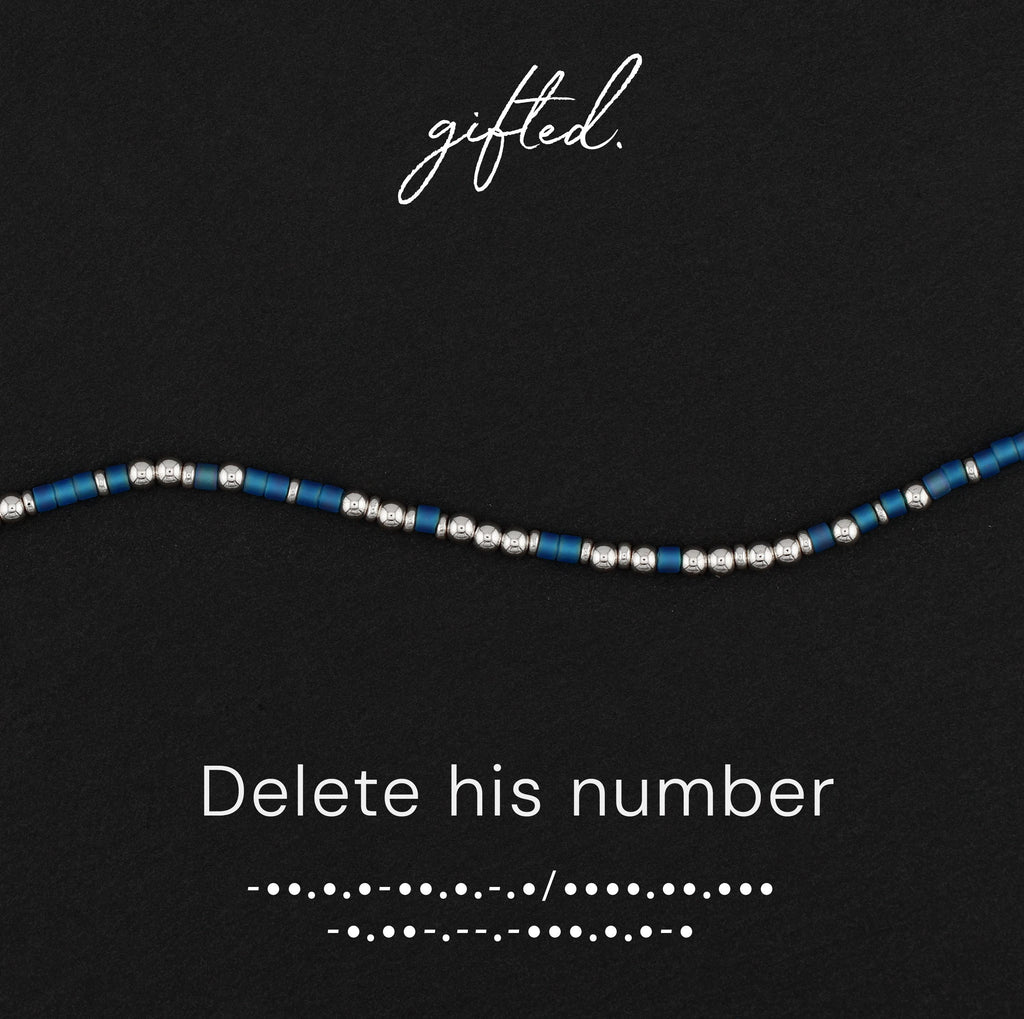 Custom Morse Code Bracelet, Delete His Number | Breakup & Empowerment Gift | Hidden Message Jewelry