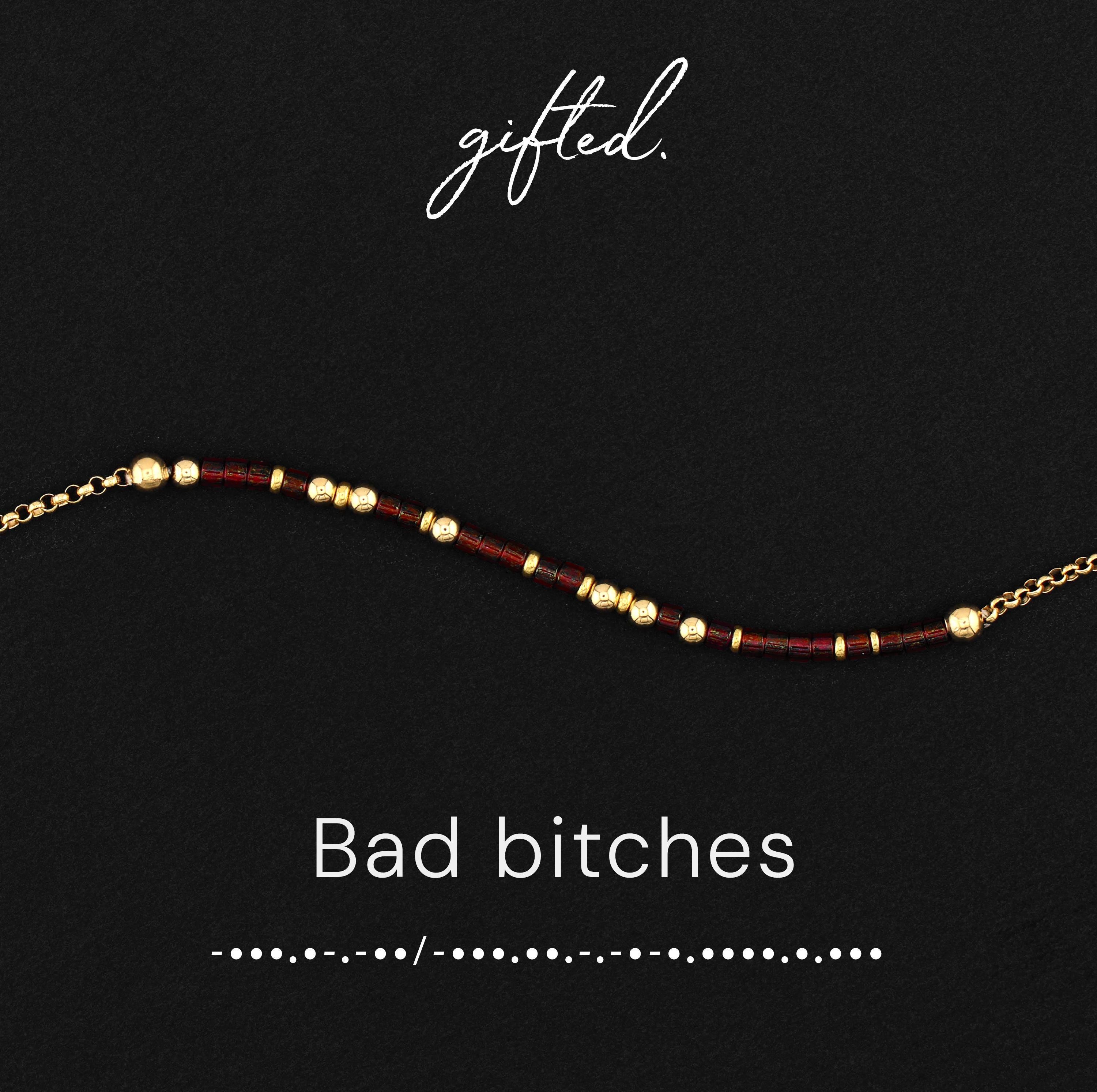 Custom Morse Code Necklace, Bad Bitches Gift | Best Friends & Bachelorette Party | Hidden Message Friendship Jewelry
