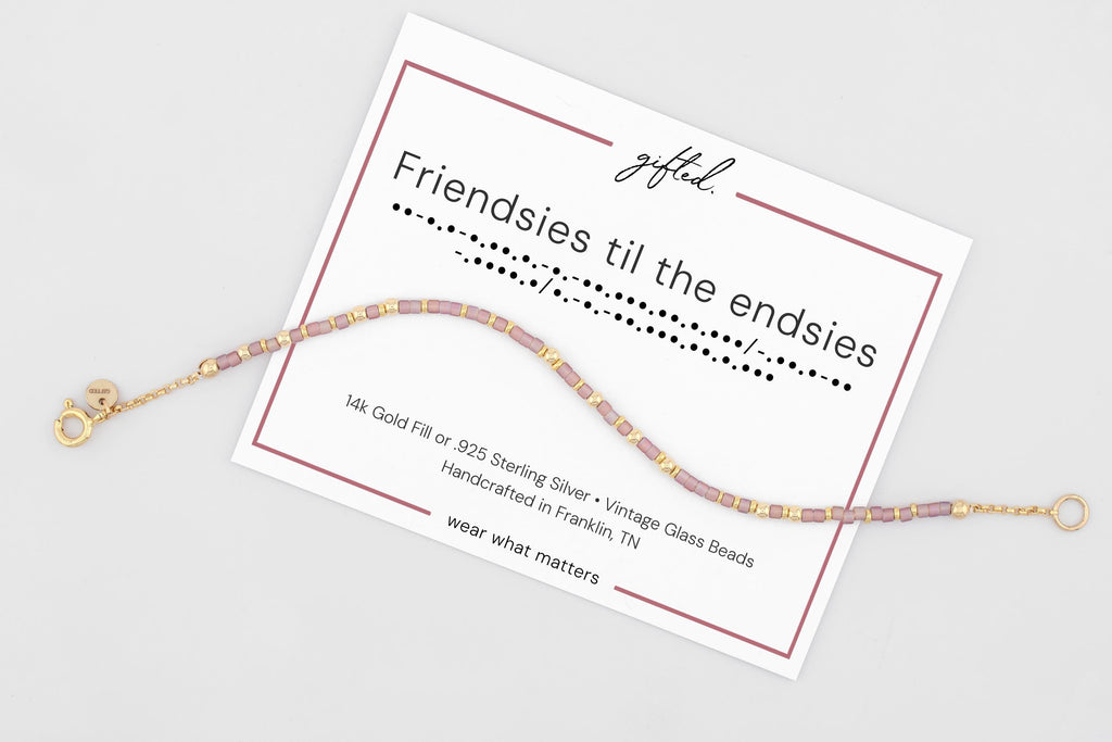 SEO - Custom Morse Code Bracelet, Friendsies til the Endsies | Forever Friend Gift | Hidden Message Jewelry